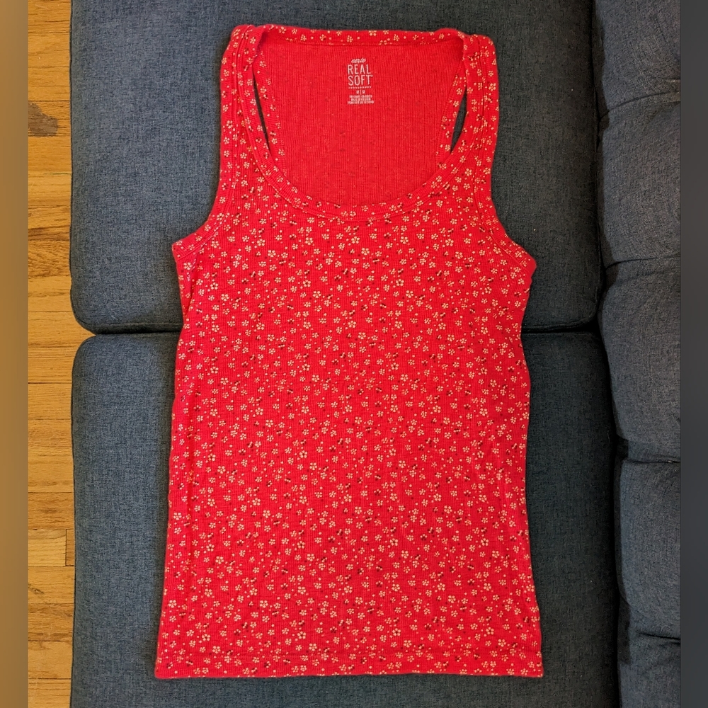 Aerie Real Soft floral ribbed tank